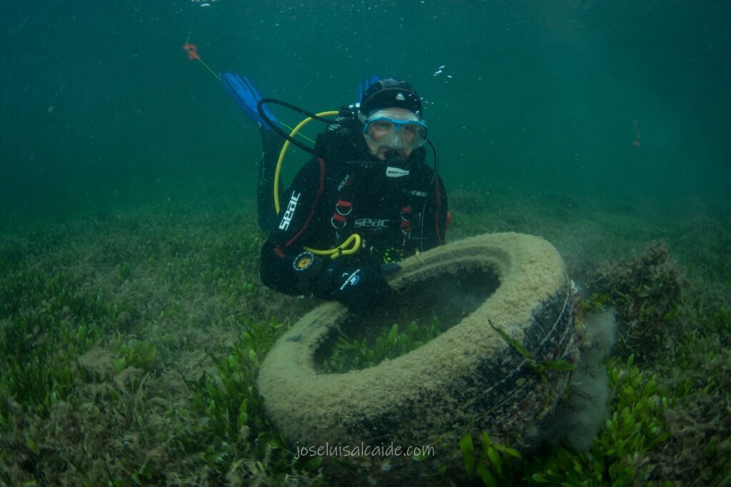 Voluntarios limpiando y fotografiando los fondos marinos en El Perellonet tras la DANA 2024